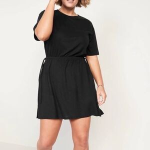 Old Navy T Shirt Defined Waist Dress Black XS